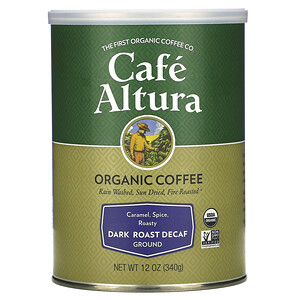 Отзывы о Кафе Алтура, Organic Coffee, Dark Roast Decaf, Ground, 12 oz (340 g)