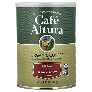 Cafe Altura, Organik Kahve, Öğütülmüş, Fransız Kavurma, 12 oz (340 gr)