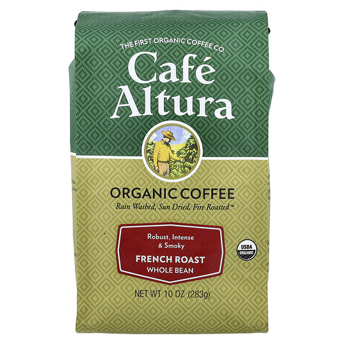 Cafe Altura, Organic Coffee, Bio-Kaffee, ganze Bohne, französische Röstung, 283 g (10 oz.)