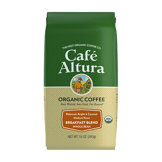 Cafe Altura, قهوة عضوية، توليفة الإفطار، الحبوب الكاملة، تحميص متوسط، 10 أونصة (283 جم)