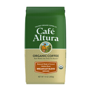 Отзывы о Кафе Алтура, Organic Coffee, Breakfast Blend, Medium Roast, Ground, 10 oz (283 g)