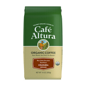 Отзывы о Кафе Алтура, Organic Coffee, Colombia, Dark Roast, Ground, 10 oz (283 g)