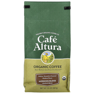 Cafe Altura, Café orgánico, Mezcla de la mañana, Grano entero, Tostado medio, 567 g (20 oz)