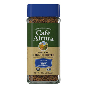 Отзывы о Кафе Алтура, Instant Organic Coffee, Medium Roast, Decaf, Freeze-Dried, 3.53 oz (100 g)