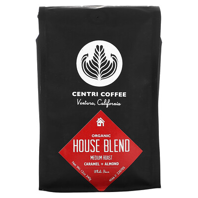 

Cafe Altura, Organic Centri Coffee, House Blend, Caramel + Almond, Whole Bean, Medium Roast, 12 oz (340 g)
