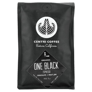 Centri Coffee, Kopi Centri, One Black Organik, Cokelat + Selai Buah, Biji Utuh, Espresso, 340 g (12 ons)