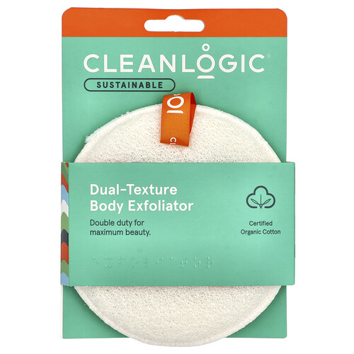 Cleanlogic, Sustainable, Dual-Texture Body Exfoliator, 1 Count