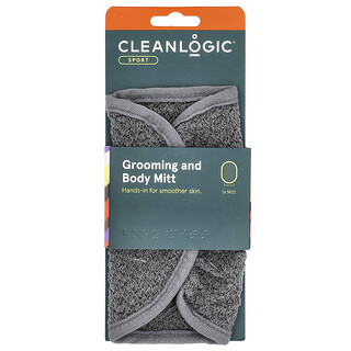 Cleanlogic, Sport, Fellpflege und Körperhandschuh, grau, 1 Handschuh