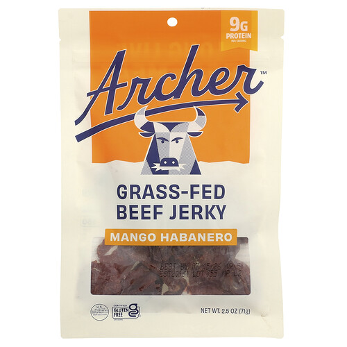 Country Archer Jerky, Grass-Fed Beef Jerky, Mango Habanero, 2.5 oz (71 g)
