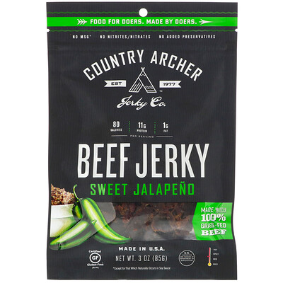 

Country Archer Jerky Beef Jerky, Sweet Jalapeno, 3 oz (85 g)