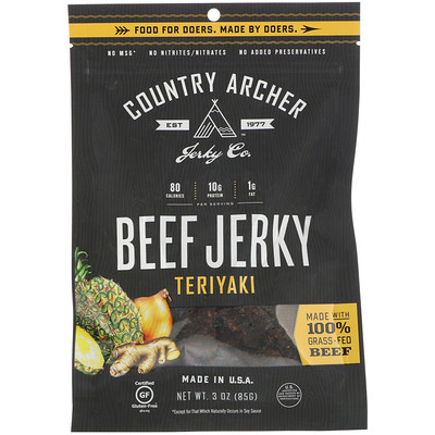 

Country Archer Jerky Beef Jerky, Teriyaki, 3 oz (85 g)