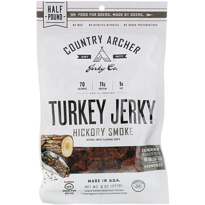 

Turkey Jerky, Hickory Smoke, 8 oz (227 g)