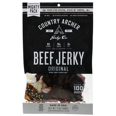 Country Archer Jerky Beef Jerky, Original, 7 oz (198 g)
