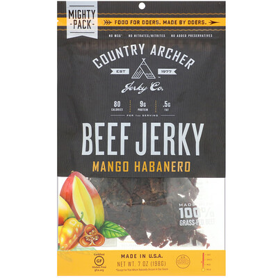 

Country Archer Jerky Beef Jerky, Mango Habanero, 7 oz (198 g)