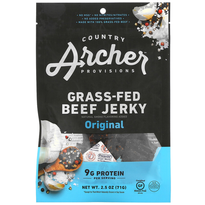 Country Archer Jerky, GrassFed Beef Jerky, Original, 2.5 oz (71 g) iHerb