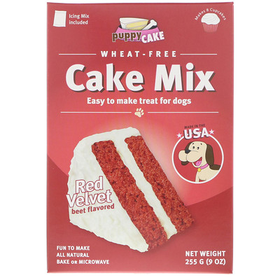 Puppy Cake Печенье в ассортименте без пшеницы, для собак, красный бархат, со вкусом свёклы, 9 унц. (225 г)