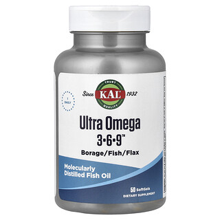 KAL, Ultra Omega 3-6-9™, 소프트젤 50정