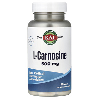 KAL, L-Carnosine, 500 mg, 30 Tablets