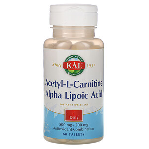 Отзывы о КАЛ, Acetyl-L-Carnitine & Alpha Lipoic Acid, 60 Tablets