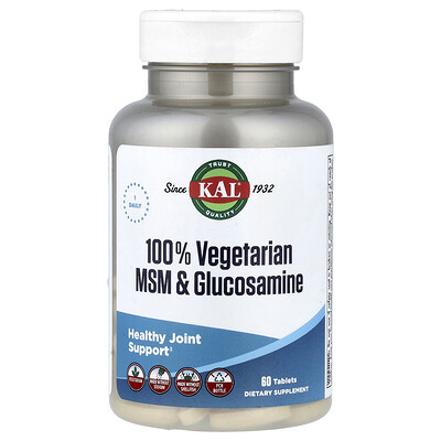 Photos - Vitamins & Minerals MSM KAL, 100 Vegetarian  & Glucosamine, 60 Tablets CAL-12959 