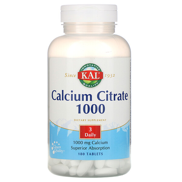 Calcium Citrate 1000, 333 mg, 180 Tablets