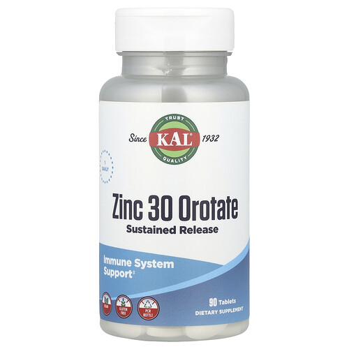 Kal Zinc 30 Orotate, Sustained Release, 30 mg , 90 Tablets