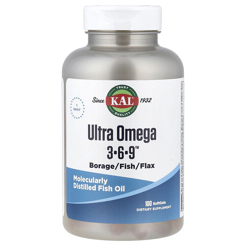 KAL, Ultra Omega 3-6-9™, 100 Softgels