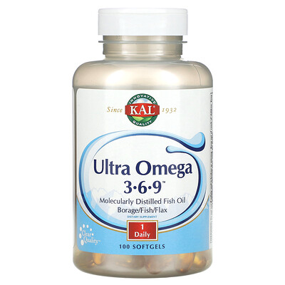 Product Image for KAL, Ultra Omega 3-6-9, 100 Softgels