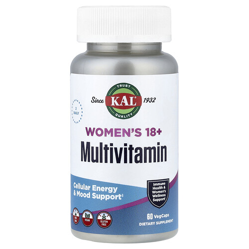 KAL, Women's 18+ Multivitamin, 60 VegCaps