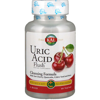KAL, Uric Acid Flush，60粒植物膠囊