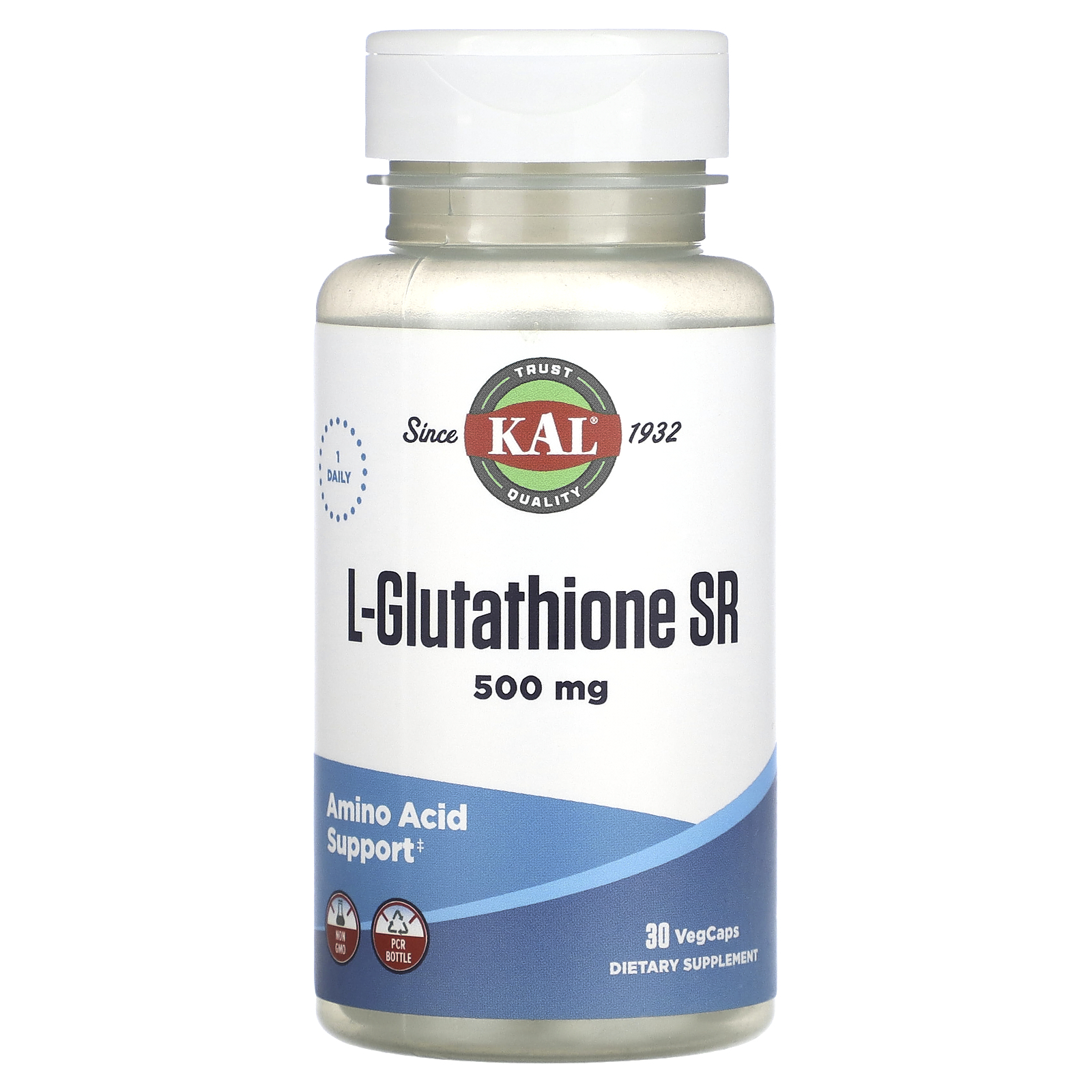 500 mg glutathione daily L-Glutathione SR, 500 mg, 30 VegCaps