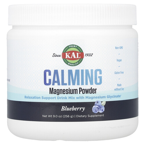 Kal Calming Magnesium Powder, Blueberry, 9 oz (256 g)