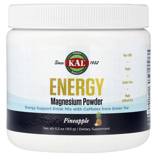Kal Energy Magnesium Powder, Pineapple, 5.3 oz (153 g)