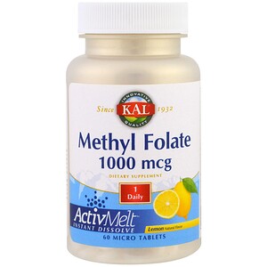 Отзывы о КАЛ, Methyl Folate, Lemon, 1000 mcg, 60 Micro Tablets