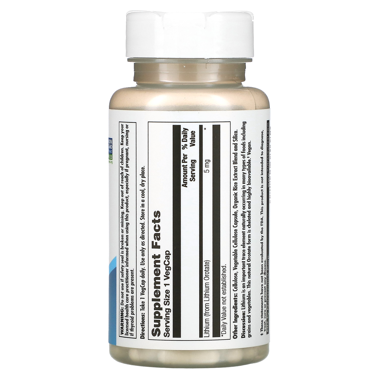 Seeking Health Lithium Orotate - 5 mg - 100 veg caps | Nature's Fix