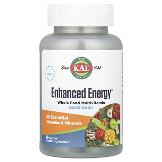 KAL, Enhanced Energy®, täysjyvämonivitamiini, 60 kasvistablettia