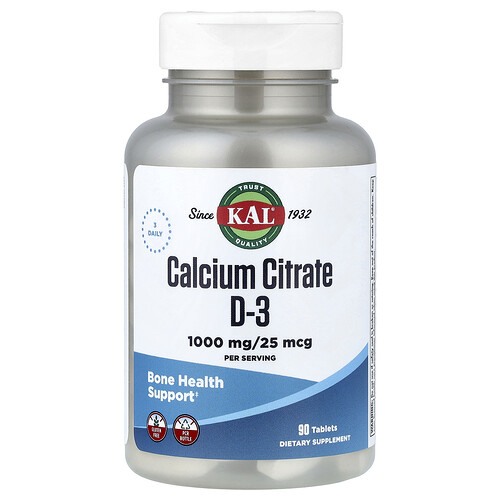 Kal Calcium Citrate D-3, 90 Tablets