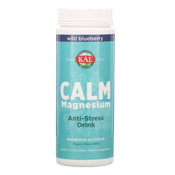 KAL, Calm Magnesium, Anti-Stress Drink, Wild Blueberry, 12.7 oz (360 g)
