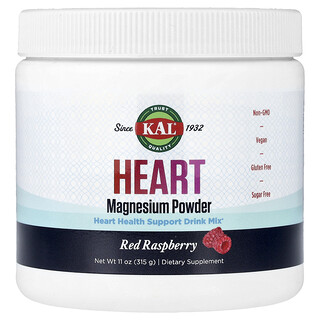 KAL, Magnésio para o Coração em Pó, Framboesa Vermelha, 315 g (11 oz)