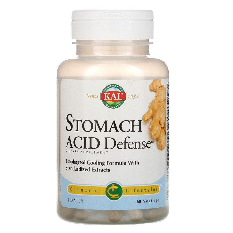 KAL, Stomach Acid Defense, 60 Vegetarian Capsules iHerb