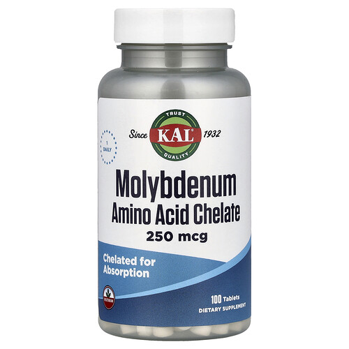 KAL, Molybdenum Amino Acid Chelate, 250 mcg, 100 Tablets