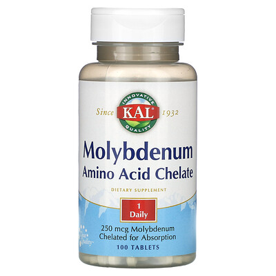 Photos - Other Sports Nutrition KAL, Molybdenum Amino Acid Chelate, 250 mcg, 100 Tablets CAL-49615