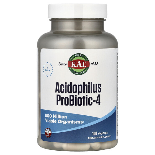 KAL, Acidophilus Probiotic-4, 100 VegCaps