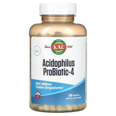 

KAL, Acidophilus Probiotic-4, 250 VegCaps