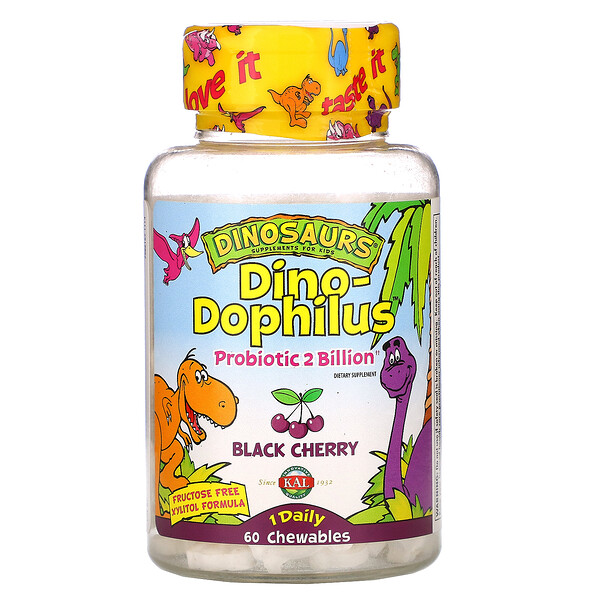 Dinosaurs, Dino-Dophilus, Black Cherry, 60 Chewables