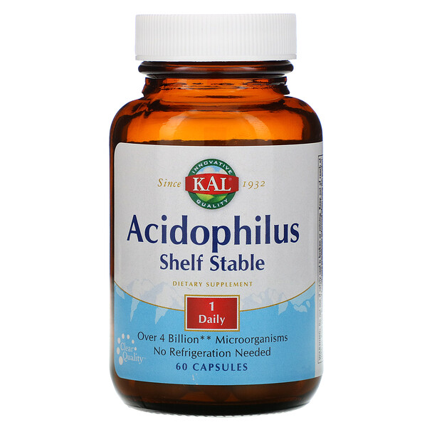 KAL‏, Acidophilus Shelf Stable, 60 Capsules