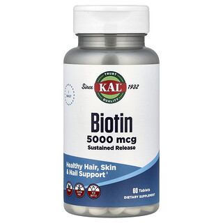 KAL, 生物維生素，緩釋，5000 微克，60 片