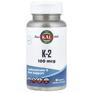 KAL, K-2, 100 mcg, 60 VegCaps