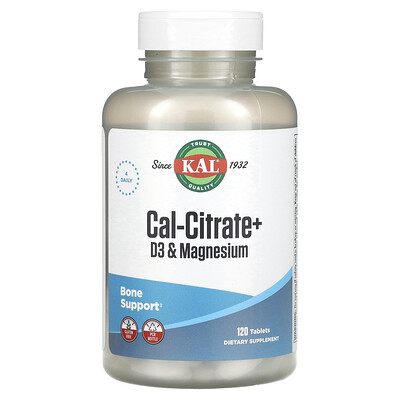 Photos - Other Sports Nutrition KAL, Cal-Citrate+ D3 & Magnesium, 120 Tablets CAL-57107