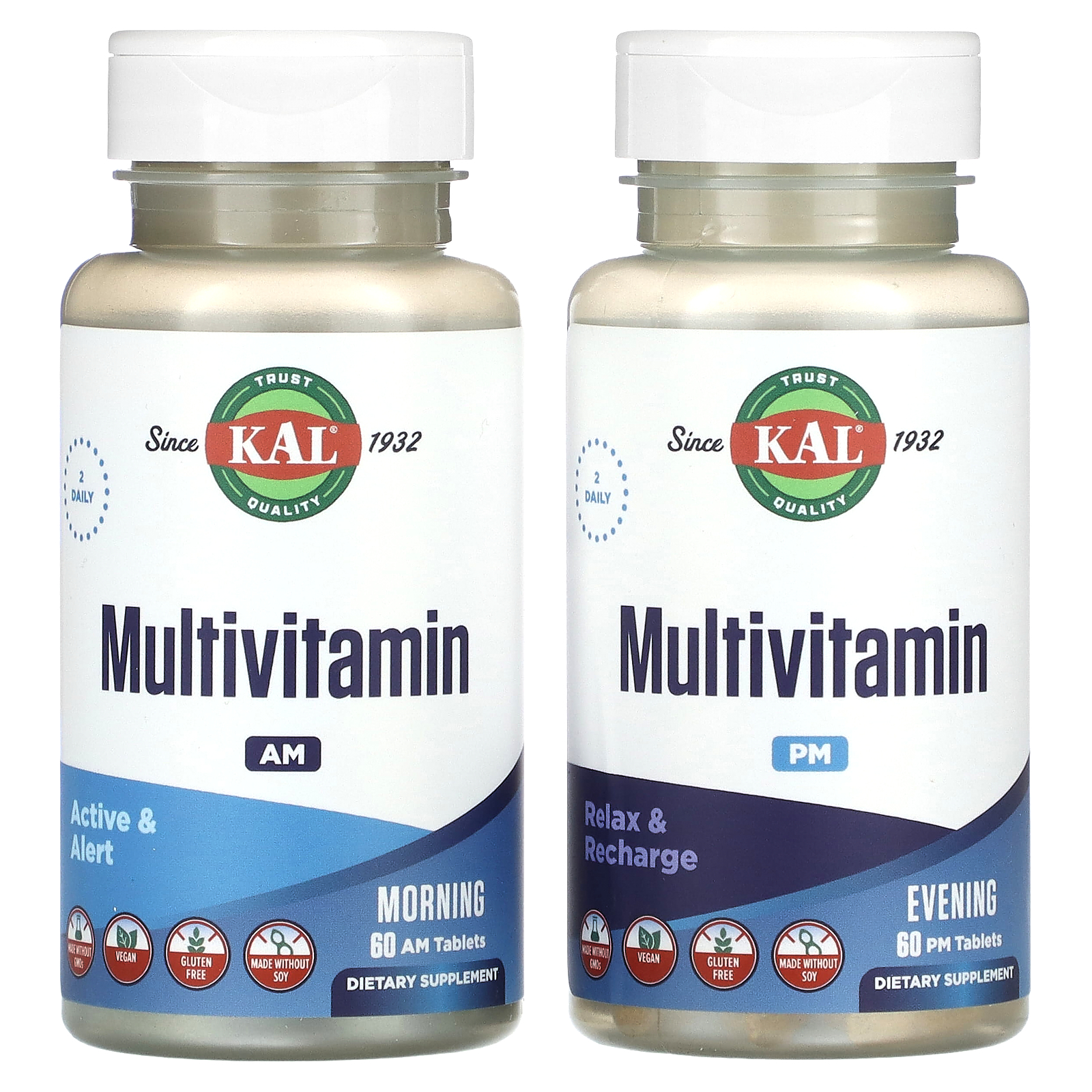 KAL Multivitamin Morning Evening 2 Pack 60 Tablets Each